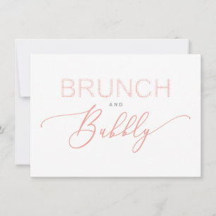 Coral Brunch  Bubbly Bridal Shower Typography