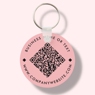 Coral Business Custom QR Code Keychain