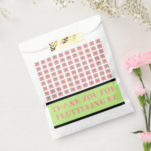 Coral Butterfly Birthday Party Favour Bags