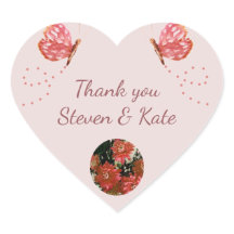 Coral Butterfly Flowers Photo Thank you