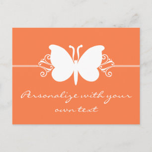 Coral Butterfly Swirls Postcard