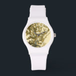 Coral by the Sea Watch<br><div class="desc">Get this modern piece of artwork today with cream coloured background. This piece of art contains a silhouette,  translucent coral that is very sharp and vivid. It's a contemporary art piece that will be perfect for any type of nautical theme you are trying to go for.</div>