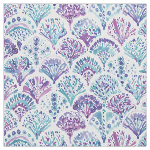 CORAL CAMO Mystical Purple Mermaid Scales Fabric