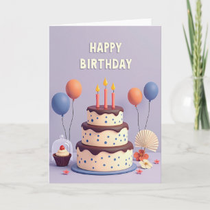 Coral Candles Birthday Card