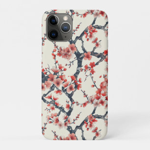 Coral Cherry Blossom Branches Ivory Asian Floral Case-Mate iPhone Case