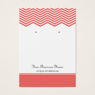 Coral Chevron Custom Earring Display Card