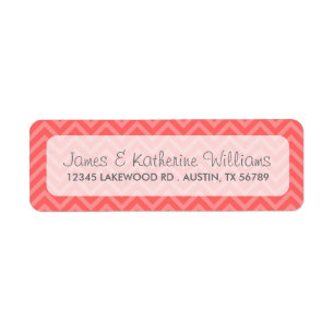 Coral Chevron Stripes Modern Wedding