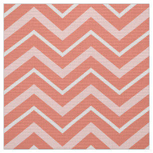 Coral Chevron Upholstery Fabric