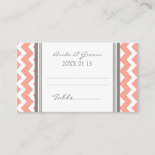 Coral Chevron Wedding Table Place Setting Cards