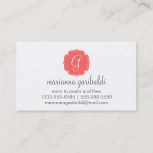 Coral Chevron Zigzag Stripes Calling Card