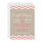 Coral Chevrons on Burlap Couple's Shower Invite