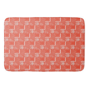 Coral Chic Mod Design Bath Mat