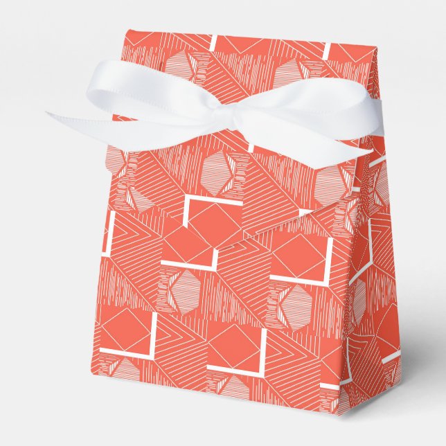 Coral Chic Mod Design Favour Box (Front Side)
