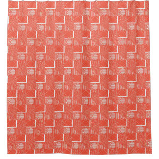 Coral Chic Mod Design Shower Curtain