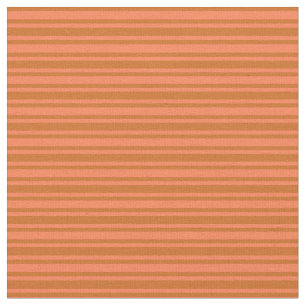 Coral & Chocolate Lines/Stripes Pattern Fabric