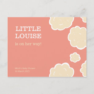 Coral Clouds Baby Shower Postcard