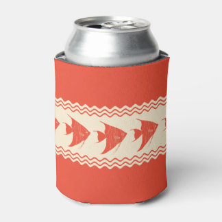 Coral Coastal Angelfish Stripes Can Cooler