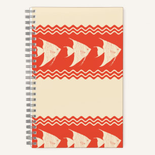 Coral Coastal Angelfish Stripes Notebook