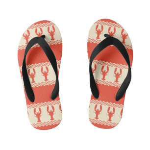 Coral Coastal Lobster Stripes Kid's Jandals