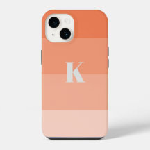 Coral Colour Blocks Custom Monogram Initial