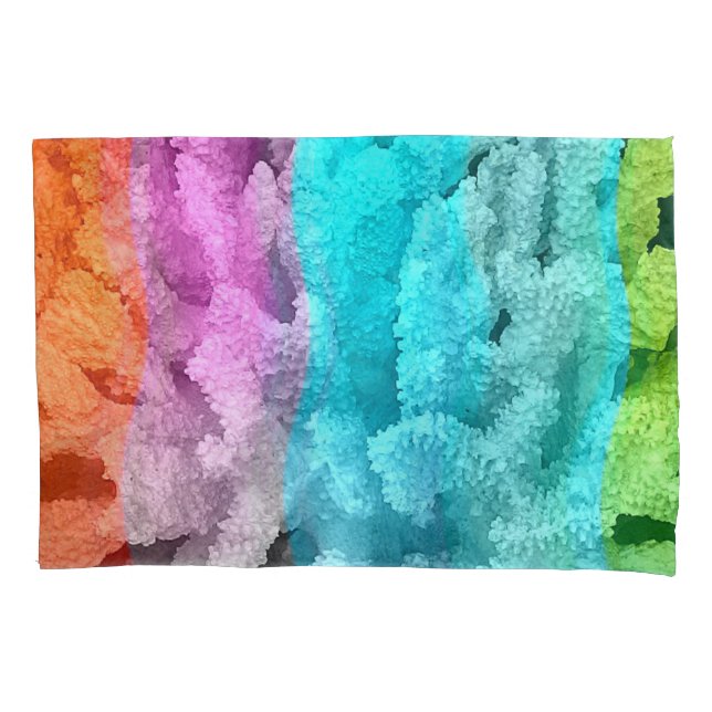 Coral Colour Burst Pillowcase (Front)