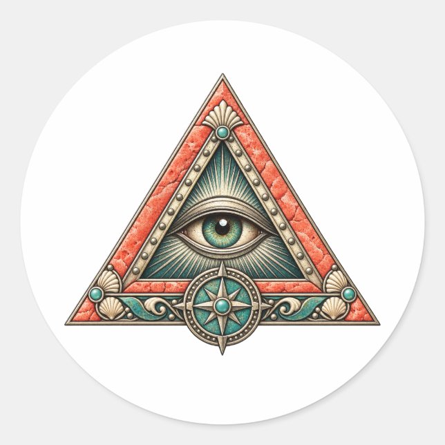 Coral Compass Eye Sticker (Front)