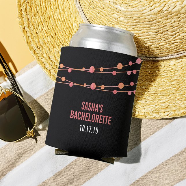 Coral Confetti Personalised Bachelorette Party Can Cooler (Creator Uploaded)