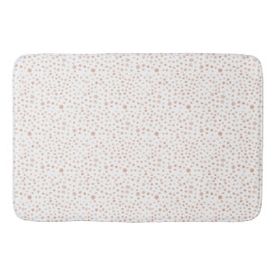 Coral Confetti Watercolor Dots Bath Mat
