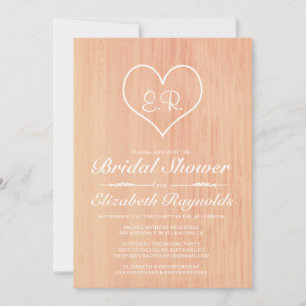 Coral Country Bridal Shower Invitations
