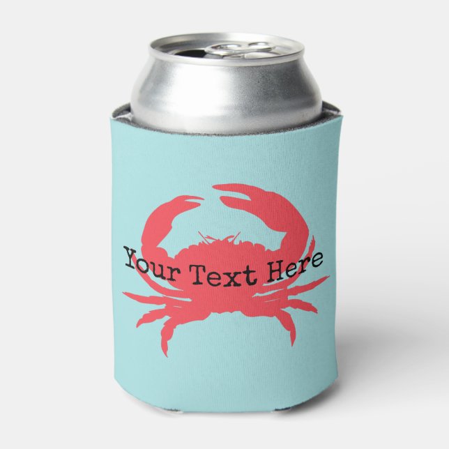 Coral Crab Personalised Can Cooler (Can Front)