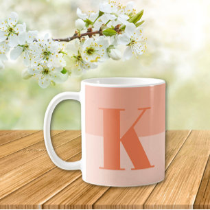 Coral Custom Monogram Coffee Mug