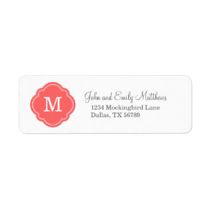 Coral Custom Personalised Monogram