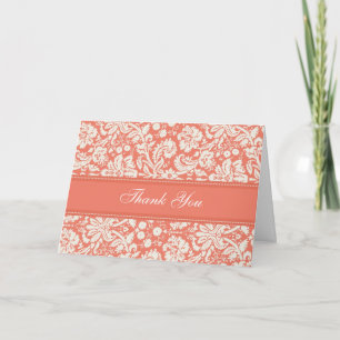 Coral Damask Baby Shower Hostess Thank You