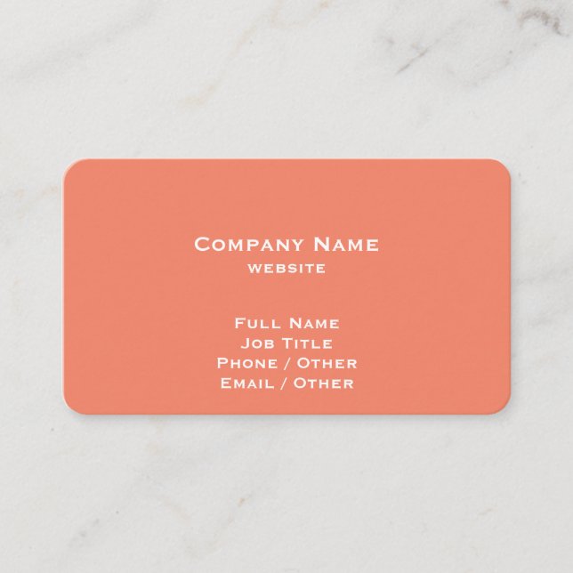 Coral Dandelion Business Card (Front)
