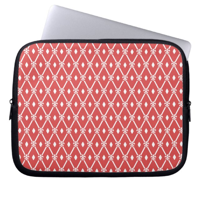 Coral Decorative Lattice Pattern Laptop Sleeve (Front)