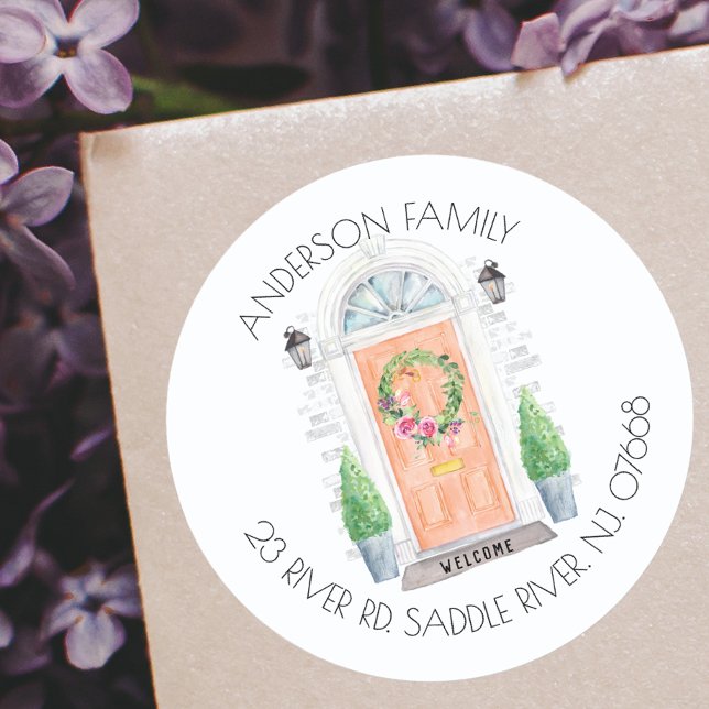 Coral Door | New Home Address Label Sticker (Creator Uploaded)