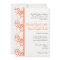 Coral Double Hearts Swirls Wedding Invitations