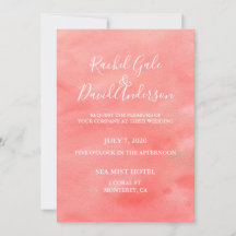 Coral Dreams Watercolor Wedding Invitation