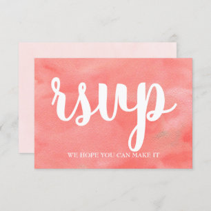 Coral Dreams Watercolor Wedding RSVP Card