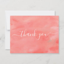 Coral Dreams Wedding Thank You Note