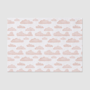 Coral Dreamtime Watercolor Clouds Tissue Paper