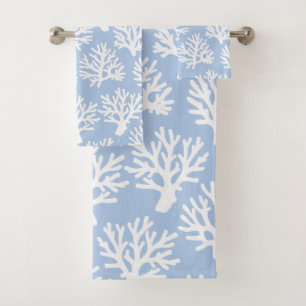 Coral Drift Soft Blue Bath Towel Set