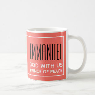 Coral EMMANUEL GOD WITH US Christian Coffee Mug
