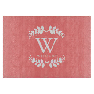 Coral Family Monogram Cutting Board