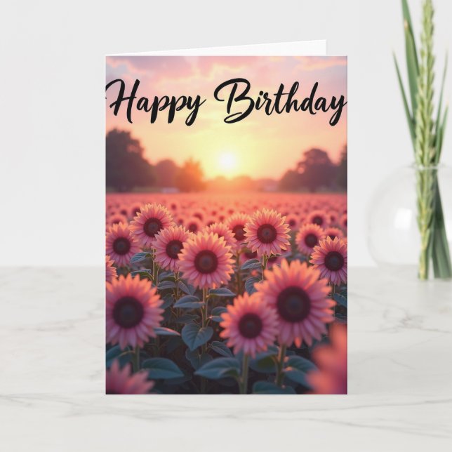 Coral Field Birthday Card (Front)