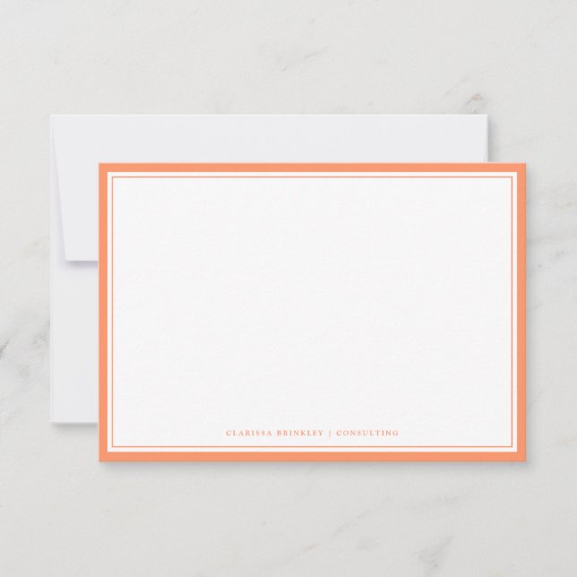 Coral Flat Note Card (Front)