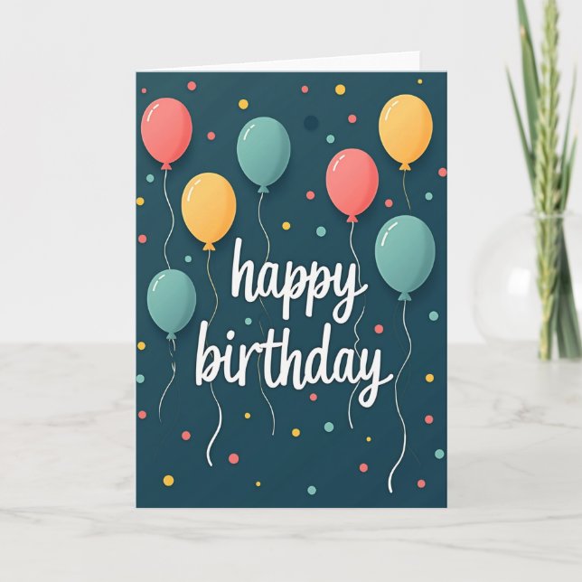 Coral Floating Birthday Card (Front)