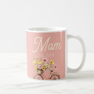 Coral Floral Bike Mum Established Mother's Day Coffee Mug