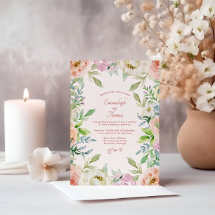 Coral Floral Boho Chic Wedding Magnetic Invitation