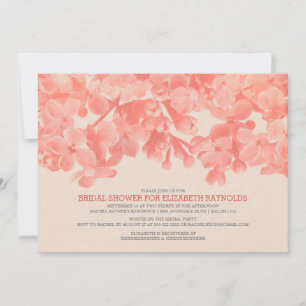 Coral Floral Bridal Shower Invitations